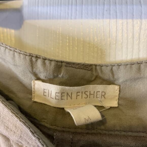Eileen Fisher Lightweight Khaki Tan Cropped Wide Leg Pants Medium - Picture 5 of 9